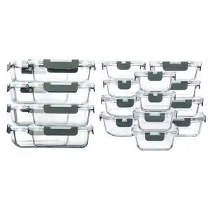 MCIRCO 30oz Glass Meal Prep Containers set of 8 and 24Pcs Glass Food Storage Containers Set MCIRCO 30oz Glass Meal Prep Containers set of 8 and 24Pcs Glass Food Storage Containers Set