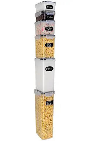M MCIRCO Airtight Food Storage Containers 6-Piece Set, Kitchen & Pantry Organization, BPA Free Plastic Storage Containers with Lids, for Cereal, Flour, Sugar, Baking Supplies M MCIRCO Airtight Food Storage Containers 6-Piece Set, Kitchen & Pantry Organization, BPA Free Plastic Storage Containers with Lids, for Cereal, Flour, Sugar, Baking Supplies