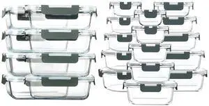 MCIRCO 30oz Glass Meal Prep Containers set of 8 and 30Pcs Glass Food Storage Containers Set MCIRCO 30oz Glass Meal Prep Containers set of 8 and 30Pcs Glass Food Storage Containers Set