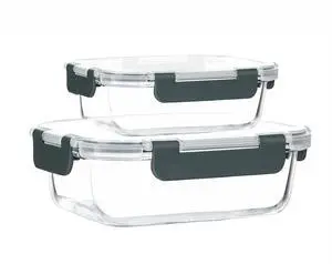 M MCIRCO 2 Pack Glass Meal Prep Containers with Lids, Glass Food Storage Containers with Snap Locking Lids, Airtight Lunch Containers, Microwave, Oven, Freezer and Dishwasher (Gray) M MCIRCO 2 Pack Glass Meal Prep Containers with Lids, Glass Food Storage Containers with Snap Locking Lids, Airtight Lunch Containers, Microwave, Oven, Freezer and Dishwasher (Gray)