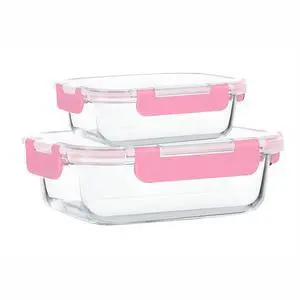 M MCIRCO 2 Pack Glass Meal Prep Containers with Lids, Glass Food Storage Containers with Snap Locking Lids, Airtight Lunch Containers, Microwave, Oven, Freezer and Dishwasher (Pink) M MCIRCO 2 Pack Glass Meal Prep Containers with Lids, Glass Food Storage Containers with Snap Locking Lids, Airtight Lunch Containers, Microwave, Oven, Freezer and Dishwasher (Pink)
