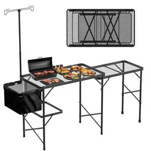 WildFinder Folding Table, 5.7x2 FT Height Adjustable Camping Table | Portable Outdoor Table with Sink & Double Shelf & Removable Basin, Metal table Outdoor for Picnic,Camping,BBQ,Beach WildFinder Folding Table, 5.7x2 FT Height Adjustable Camping Table | Portable Outdoor Table with Sink & Double Shelf & Removable Basin, Metal table Outdoor for Picnic,Camping,BBQ,Beach
