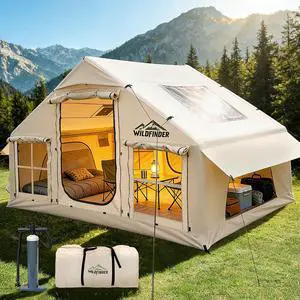 Inflatable Tent with Skylight & Stove Jack,Blow Up Tents, Hot Tent | Quick Setup, Waterproof Oxford Inflatable House for Camping, Family Air Glamping Tent with Pump for Adult Inflatable Tent with Skylight & Stove Jack,Blow Up Tents, Hot Tent | Quick Setup, Waterproof Oxford Inflatable House for Camping, Family Air Glamping Tent with Pump for Adult