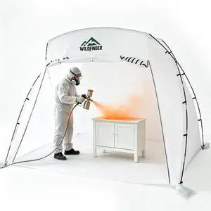 WildFinder Portable Paint Booth 10x7x6.3ft, Paint Tent for Spray Painting | Windproof Spray Booth with Waterproof Floor & Mesh Screen & Windproof Stakes, Spray Paint Tent for Furniture DIY, Tool Spray WildFinder Portable Paint Booth 10x7x6.3ft, Paint Tent for Spray Painting | Windproof Spray Booth with Waterproof Floor & Mesh Screen & Windproof Stakes, Spray Paint Tent for Furniture DIY, Tool Spray