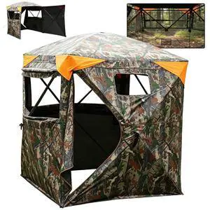 WildFinder 360 Degree Hunting Blind, 2-3 Person Pop Up Ground Blind | with Silent Slide Windows & Carrying Bag, Portable Camouflage Tent for Deer & Turkey Hunting WildFinder 360 Degree Hunting Blind, 2-3 Person Pop Up Ground Blind | with Silent Slide Windows & Carrying Bag, Portable Camouflage Tent for Deer & Turkey Hunting