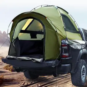 WildFinder Truck Bed Tent, Pickup Truck Tents for Camping 5.5-6.0 Ft Bed | Waterproof PU3000mm Tent for Truck Bed, Heavy Duty Oxford Fabric Sleeping Truck Tent for Car Camping, Overlanding, Green WildFinder Truck Bed Tent, Pickup Truck Tents for Camping 5.5-6.0 Ft Bed | Waterproof PU3000mm Tent for Truck Bed, Heavy Duty Oxford Fabric Sleeping Truck Tent for Car Camping, Overlanding, Green