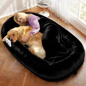 Murago Human Dog Bed for Adults, 71"x43"x10", Black | Long Human Size Dog Bed, Removable Cover, Orthopedic Design Murago Human Dog Bed for Adults, 71"x43"x10", Black | Long Human Size Dog Bed, Removable Cover, Orthopedic Design