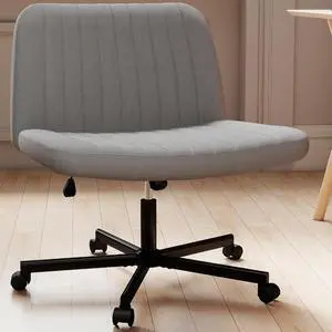 Murago Criss Cross Chair,Office Desk Chair with Wheels,Grey | Plus Size Viral Vanity Legged Chair,Bedroom Murago Criss Cross Chair,Office Desk Chair with Wheels,Grey | Plus Size Viral Vanity Legged Chair,Bedroom
