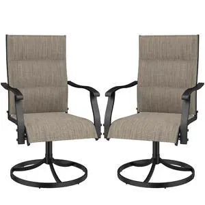 Murago Patio Chairs Set of 2, Outdoor Chairs Set of 2, Patio Chairs, Brown | 360 Swivel and All Weather Rocking Chair with Padded Textilene Mesh Fabric and Rust Proof Steel Frame, 400 Lb. Capacity Murago Patio Chairs Set of 2, Outdoor Chairs Set of 2, Patio Chairs, Brown | 360 Swivel and All Weather Rocking Chair with Padded Textilene Mesh Fabric and Rust Proof Steel Frame, 400 Lb. Capacity