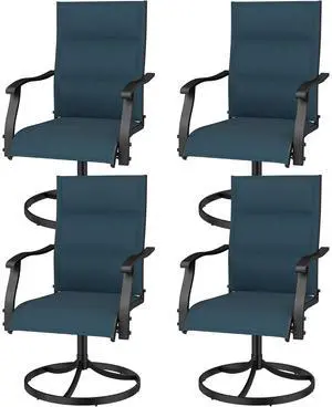 Murago Patio Chairs Set of 4, Outdoor Chairs Set of 4, Patio Chairs, Blue | 360 Swivel and All Weather Rocking Chair with Padded Textilene Mesh Fabric and Rust Proof Steel Frame, 400 Lb. Capacity Murago Patio Chairs Set of 4, Outdoor Chairs Set of 4, Patio Chairs, Blue | 360 Swivel and All Weather Rocking Chair with Padded Textilene Mesh Fabric and Rust Proof Steel Frame, 400 Lb. Capacity