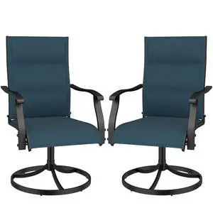 Murago Patio Chairs Set of 2, Outdoor Chairs Set of 2, Patio Chairs, Blue | 360 Swivel and All Weather Rocking Chair with Padded Textilene Mesh Fabric and Rust Proof Steel Frame, 400 Lb. Capacity Murago Patio Chairs Set of 2, Outdoor Chairs Set of 2, Patio Chairs, Blue | 360 Swivel and All Weather Rocking Chair with Padded Textilene Mesh Fabric and Rust Proof Steel Frame, 400 Lb. Capacity
