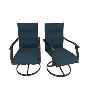 Murago Patio Chairs Set of 2, Outdoor Swivel Chairs Set of 2, Padded Blue | 360 Swivel and All Weather Rocking Chair with Padded Textilene Mesh Fabric and Rust Proof Steel Frame, 400 Lb. Capacity Murago Patio Chairs Set of 2, Outdoor Swivel Chairs Set of 2, Padded Blue | 360 Swivel and All Weather Rocking Chair with Padded Textilene Mesh Fabric and Rust Proof Steel Frame, 400 Lb. Capacity