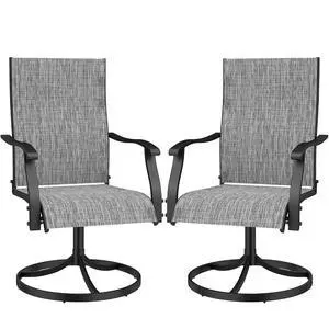 Murago Patio Chairs Set of 2, Outdoor Swivel Chairs Set of 2, Grey | 360 Swivel and All Weather Rocking Chair with Textilene Mesh Fabric and Rust Proof Steel Frame, 400 Lb. Capacity Murago Patio Chairs Set of 2, Outdoor Swivel Chairs Set of 2, Grey | 360 Swivel and All Weather Rocking Chair with Textilene Mesh Fabric and Rust Proof Steel Frame, 400 Lb. Capacity
