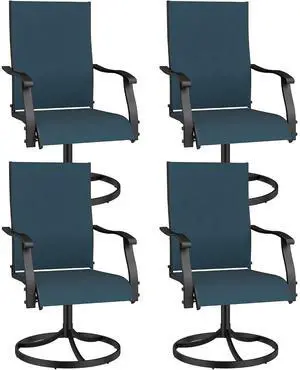 Murago Patio Chairs Set of 4, Outdoor Swivel Chairs Set of 4, Blue | 360 Swivel and All Weather Rocking Chair with Textilene Mesh Fabric and Rust Proof Steel Frame, 400 Lb. Capacity Murago Patio Chairs Set of 4, Outdoor Swivel Chairs Set of 4, Blue | 360 Swivel and All Weather Rocking Chair with Textilene Mesh Fabric and Rust Proof Steel Frame, 400 Lb. Capacity