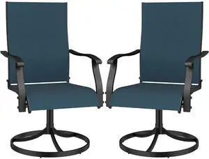 Murago Patio Chairs Set of 2, Outdoor Swivel Chairs Set of 2,Blue | 360 Swivel and All Weather Rocking Chair with Textilene Mesh Fabric and Rust Proof Steel Frame, 400 Lb. Capacity Murago Patio Chairs Set of 2, Outdoor Swivel Chairs Set of 2,Blue | 360 Swivel and All Weather Rocking Chair with Textilene Mesh Fabric and Rust Proof Steel Frame, 400 Lb. Capacity