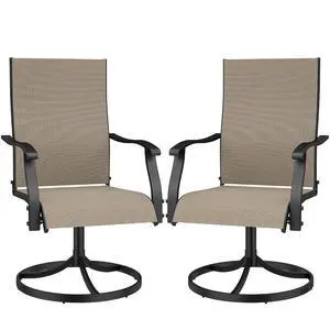 Murago Patio Chairs Set of 2, Outdoor Swivel Chairs Set of 2,Khaki | 360 Swivel and All Weather Rocking Chair with Textilene Mesh Fabric and Rust Proof Steel Frame, 400 Lb. Capacity Murago Patio Chairs Set of 2, Outdoor Swivel Chairs Set of 2,Khaki | 360 Swivel and All Weather Rocking Chair with Textilene Mesh Fabric and Rust Proof Steel Frame, 400 Lb. Capacity