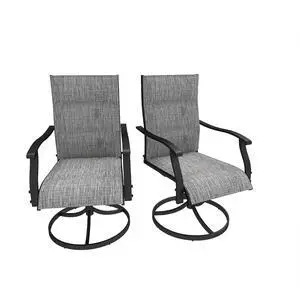 Murago Patio Chairs Set of 2, Outdoor Swivel Chairs Set of 2, Padded Grey | 360 Swivel and All Weather Rocking Chair with Padded Textilene Mesh Fabric and Rust Proof Steel Frame, 400 Lb. Capacity Murago Patio Chairs Set of 2, Outdoor Swivel Chairs Set of 2, Padded Grey | 360 Swivel and All Weather Rocking Chair with Padded Textilene Mesh Fabric and Rust Proof Steel Frame, 400 Lb. Capacity
