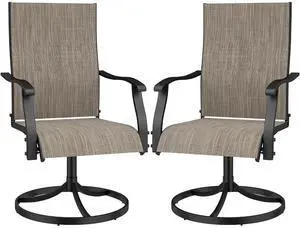 Murago Patio Chairs Set of 2, Outdoor Swivel Chairs Set of 2, Brown | 360 Swivel and All Weather Rocking Chair with Textilene Mesh Fabric and Rust Proof Steel Frame, 400 Lb. Capacity Murago Patio Chairs Set of 2, Outdoor Swivel Chairs Set of 2, Brown | 360 Swivel and All Weather Rocking Chair with Textilene Mesh Fabric and Rust Proof Steel Frame, 400 Lb. Capacity