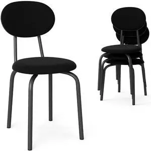 Murago Stackable Dining Chairs Set of 4,Stackable Waiting Room Chairs,Black | Stacking Kitchen Chairs with Upholstered Back and Seat with Dense Foam Cushions,Steel Frame with 400 Lb. Capacity Murago Stackable Dining Chairs Set of 4,Stackable Waiting Room Chairs,Black | Stacking Kitchen Chairs with Upholstered Back and Seat with Dense Foam Cushions,Steel Frame with 400 Lb. Capacity