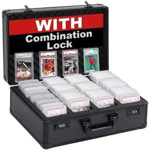 Murago Graded Card Storage Box with Combination Lock for Trading&TCG Cards | Secure Card Storage Case Fits PSA, BGS, SGC Slabs, Toploaders & 3"x4" 35pt Rigid Cards for Baseball & Sports Trading Cards Murago Graded Card Storage Box with Combination Lock for Trading&TCG Cards | Secure Card Storage Case Fits PSA, BGS, SGC Slabs, Toploaders & 3"x4" 35pt Rigid Cards for Baseball & Sports Trading Cards