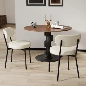Murago Dining Chairs Set of 2,Boucle Comfortable Upholstered Seat,White | Curved Backrest,Mid Century Modern Contemporary Scandinavian Designer Chairs Ideal for Dining Room,Kitchen Murago Dining Chairs Set of 2,Boucle Comfortable Upholstered Seat,White | Curved Backrest,Mid Century Modern Contemporary Scandinavian Designer Chairs Ideal for Dining Room,Kitchen