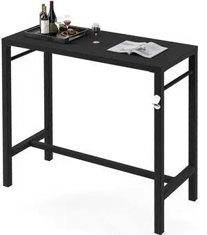 Murago Outdoor Bar Table, Bar Height Outdoor Pub Table, 39 inch Long, Black | Extra Wide, Ideal for Patio, Hot Tub, Dining, Balcony, Poolside, Weatherproof & Rustproof, Built In Bottle Opener Murago Outdoor Bar Table, Bar Height Outdoor Pub Table, 39 inch Long, Black | Extra Wide, Ideal for Patio, Hot Tub, Dining, Balcony, Poolside, Weatherproof & Rustproof, Built In Bottle Opener