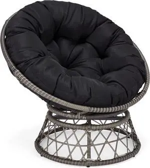 Murago 40" Wicker Papasan Chair,Grey Frame with Black Cushion | Round Circle Chair, Water Resistant Cover, Ideal for Living Room, Bedroom, Porch, Balcony, or Patio, Thick Cushion Murago 40" Wicker Papasan Chair,Grey Frame with Black Cushion | Round Circle Chair, Water Resistant Cover, Ideal for Living Room, Bedroom, Porch, Balcony, or Patio, Thick Cushion