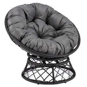 Murago 40" Wicker Papasan Chair,Black Frame with Dark Grey Cushion | Round Circle Chair, Water Resistant Cover, Ideal for Living Room, Bedroom, Porch, Balcony, or Patio, Thick Cushion Murago 40" Wicker Papasan Chair,Black Frame with Dark Grey Cushion | Round Circle Chair, Water Resistant Cover, Ideal for Living Room, Bedroom, Porch, Balcony, or Patio, Thick Cushion