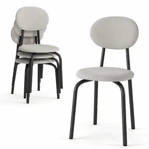 Murago Stackable Dining Chairs Set of 4,Upholstered Kitchen Chairs,Beige | Dense Foam Cushioned Back & Seat,Heavy Duty Steel Frame,400 Lbs Capacity,Multi-Purpose Waiting Room Side Chairs Murago Stackable Dining Chairs Set of 4,Upholstered Kitchen Chairs,Beige | Dense Foam Cushioned Back & Seat,Heavy Duty Steel Frame,400 Lbs Capacity,Multi-Purpose Waiting Room Side Chairs