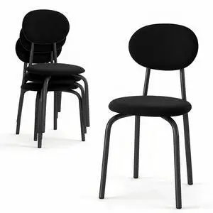 Murago Stackable Dining Chairs Set of 4,Upholstered Kitchen Chairs,Black | Dense Foam Cushioned Back & Seat,Heavy Duty Steel Frame,400 Lbs Capacity,Multi-Purpose Waiting Room Side Chairs Murago Stackable Dining Chairs Set of 4,Upholstered Kitchen Chairs,Black | Dense Foam Cushioned Back & Seat,Heavy Duty Steel Frame,400 Lbs Capacity,Multi-Purpose Waiting Room Side Chairs