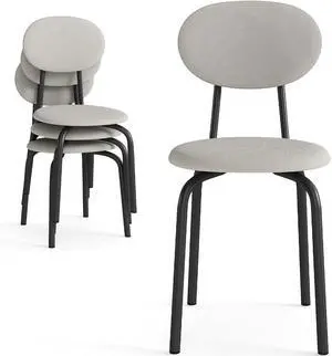 Stackable Dining Chairs Set of 4, Upholstered Kitchen Side Chairs,Beige | Dense Foam Cushioned Back & Seat,Heavy Duty Steel Frame,400 Lbs Capacity,Multi-Purpose Waiting Room Side Chairs Stackable Dining Chairs Set of 4, Upholstered Kitchen Side Chairs,Beige | Dense Foam Cushioned Back & Seat,Heavy Duty Steel Frame,400 Lbs Capacity,Multi-Purpose Waiting Room Side Chairs