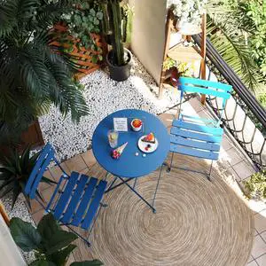 Grand patio 3-Piece Folding Patio Bistro Set Outdoor Porch, Peacock Blue | Foldable 2 Chairs and 1 Table, Weather-Resistant Outdoor Indoor Conversation Set for Patio, Yard, Garden Grand patio 3-Piece Folding Patio Bistro Set Outdoor Porch, Peacock Blue | Foldable 2 Chairs and 1 Table, Weather-Resistant Outdoor Indoor Conversation Set for Patio, Yard, Garden