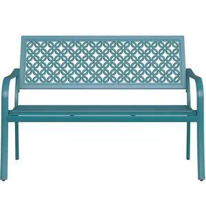 Grand patio 50" Outdoor Bench, Garden Bench with Armrests, Lake Shore | Anti-Rust Metal Powder Coated Frame, Patio Bench for Front Porch Park Outside Furniture Grand patio 50" Outdoor Bench, Garden Bench with Armrests, Lake Shore | Anti-Rust Metal Powder Coated Frame, Patio Bench for Front Porch Park Outside Furniture
