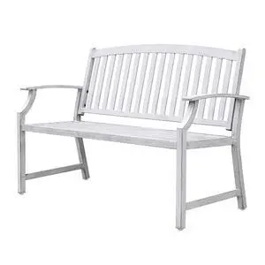 Grand patio 52" Farmhouse Outdoor Bench with Armrest, Gray-White | Anti-rust Aluminum Frame, Faux Wood Grain Finish, for Front Porch, Yard, Park, Garden Grand patio 52" Farmhouse Outdoor Bench with Armrest, Gray-White | Anti-rust Aluminum Frame, Faux Wood Grain Finish, for Front Porch, Yard, Park, Garden