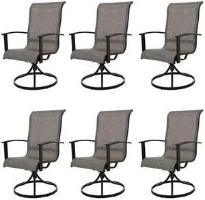 Grand patio Swivel Patio Dining Chairs Set of 6 for Outdoor, Mixed Coffee | 360 Degree Swivel Rocker, High Back Outdoor Chairs, for Deck Garden Backyard Grand patio Swivel Patio Dining Chairs Set of 6 for Outdoor, Mixed Coffee | 360 Degree Swivel Rocker, High Back Outdoor Chairs, for Deck Garden Backyard