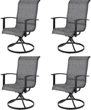 Grand patio Swivel Patio Dining Chairs Set of 4 for Outdoor, Black & Grey | 360 Degree Swivel Rocker, High Back Outdoor Chairs, for Deck Garden Backyard Grand patio Swivel Patio Dining Chairs Set of 4 for Outdoor, Black & Grey | 360 Degree Swivel Rocker, High Back Outdoor Chairs, for Deck Garden Backyard