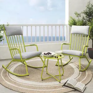 Grand patio Rocking Chair Outdoor, Bistro Table and Chairs Set, Steel Rocking Chairs with Cushions and 18-inch Coffee Table, Outdoor Bistro Set for Patio Porch Deck, Lime Green Grand patio Rocking Chair Outdoor, Bistro Table and Chairs Set, Steel Rocking Chairs with Cushions and 18-inch Coffee Table, Outdoor Bistro Set for Patio Porch Deck, Lime Green