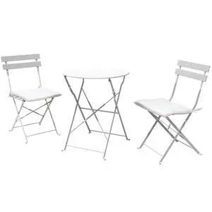Grand patio 3-Piece Bistro Set Folding Outdoor Furniture Sets Portable Design for Bistro & Balcony (White with Cushion) Grand patio 3-Piece Bistro Set Folding Outdoor Furniture Sets Portable Design for Bistro & Balcony (White with Cushion)