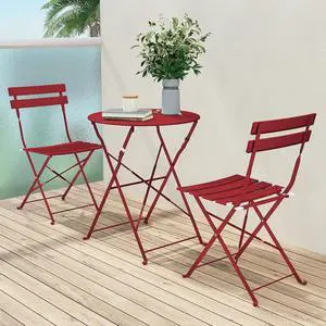 Grand patio Premium Frame Patio Bistro Set, Folding Outdoor Patio Furniture Sets (Red) Grand patio Premium Frame Patio Bistro Set, Folding Outdoor Patio Furniture Sets (Red)