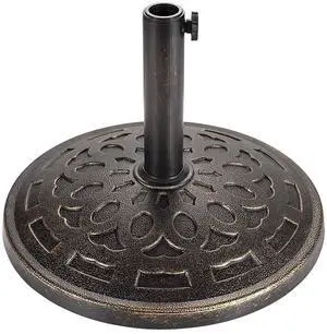 FLAME&SHADE 31lb Patio Umbrella Base - No Filler Required Heavy Duty Outdoor Umbrella Base Stand for Deck, Yard, Garden, Porch, Pool, Balcony, Beach, Bronze FLAME&SHADE 31lb Patio Umbrella Base - No Filler Required Heavy Duty Outdoor Umbrella Base Stand for Deck, Yard, Garden, Porch, Pool, Balcony, Beach, Bronze