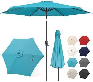 FLAME&SHADE Patio Umbrella Outdoor with Push Button Tilt, 9 ft Aqua Blue | UV Protection, Waterproof, Porch Deck Umbrella for Pool, Lawn, Table, Garden, Backyard, Provides Shade FLAME&SHADE Patio Umbrella Outdoor with Push Button Tilt, 9 ft Aqua Blue | UV Protection, Waterproof, Porch Deck Umbrella for Pool, Lawn, Table, Garden, Backyard, Provides Shade