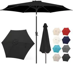 FLAME&SHADE Patio Umbrella Outdoor with Push Button Tilt, 9 ft Black | UV Protection, Waterproof, Porch Deck Umbrella for Pool, Lawn, Table, Garden, Backyard, Provides Shade FLAME&SHADE Patio Umbrella Outdoor with Push Button Tilt, 9 ft Black | UV Protection, Waterproof, Porch Deck Umbrella for Pool, Lawn, Table, Garden, Backyard, Provides Shade