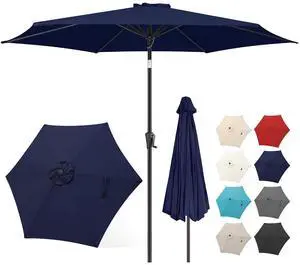 FLAME&SHADE Patio Umbrella Outdoor with Push Button Tilt, 9 ft Navy Blue | UV Protection, Waterproof, Porch Deck Umbrella for Pool, Lawn, Table, Garden, Backyard, Provides Shade FLAME&SHADE Patio Umbrella Outdoor with Push Button Tilt, 9 ft Navy Blue | UV Protection, Waterproof, Porch Deck Umbrella for Pool, Lawn, Table, Garden, Backyard, Provides Shade