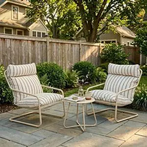 Grand patio 3-Piece Patio Bistro Set with Thick Cushions and Side Table | Thick Cushions and Round Coffee Table, Oversized Outdoor Patio Furniture Set for Garden, Balcony, Backyard Grand patio 3-Piece Patio Bistro Set with Thick Cushions and Side Table | Thick Cushions and Round Coffee Table, Oversized Outdoor Patio Furniture Set for Garden, Balcony, Backyard