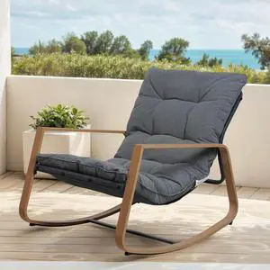 Grand patio Outdoor Rocking Chair with Cushion and Armrest, Dark Grey | 30° Smooth Gliding Motion,Comfortable Padded Seat-Easy Assembly, Living Room, Balcony, Porch, Patio, Garden, Lawn -Dark Grey Grand patio Outdoor Rocking Chair with Cushion and Armrest, Dark Grey | 30° Smooth Gliding Motion,Comfortable Padded Seat-Easy Assembly, Living Room, Balcony, Porch, Patio, Garden, Lawn -Dark Grey