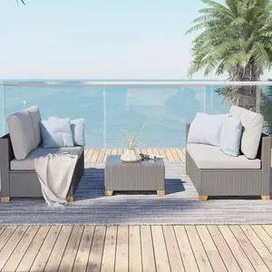 Grand patio 3 Pieces Modular Sectional Sofa Set, 4 Seats Indoor & Outdoor Conversation Sets, Modular Sofa Sets with Olefin Cushions for Livingroom Backyard Garden Poolside Patio & Greige Grand patio 3 Pieces Modular Sectional Sofa Set, 4 Seats Indoor & Outdoor Conversation Sets, Modular Sofa Sets with Olefin Cushions for Livingroom Backyard Garden Poolside Patio & Greige
