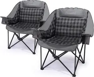 Camping Chairs for Adults 2 Pack Heavy Duty Padded Folding XL Camp Chair with Cup Holder, Supports 500lbs, Oversized Large Outdoor Widen Comfy Lawn Chairs for Tailgating Sports Beach Camping Chairs for Adults 2 Pack Heavy Duty Padded Folding XL Camp Chair with Cup Holder, Supports 500lbs, Oversized Large Outdoor Widen Comfy Lawn Chairs for Tailgating Sports Beach