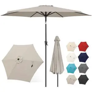 FLAME&SHADE Patio Umbrella Outdoor with Push Button Tilt, 10 ft Taupe | UV Protection, Waterproof, Large Porch Deck Umbrella for Pool, Table, Garden, Backyard, Provides Shade FLAME&SHADE Patio Umbrella Outdoor with Push Button Tilt, 10 ft Taupe | UV Protection, Waterproof, Large Porch Deck Umbrella for Pool, Table, Garden, Backyard, Provides Shade
