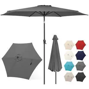 FLAME&SHADE Patio Umbrella Outdoor with Push Button Tilt, 10 ft Anthracite | UV Protection, Waterproof, Large Porch Deck Umbrella for Pool, Table, Garden, Backyard, Provides Shade FLAME&SHADE Patio Umbrella Outdoor with Push Button Tilt, 10 ft Anthracite | UV Protection, Waterproof, Large Porch Deck Umbrella for Pool, Table, Garden, Backyard, Provides Shade