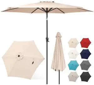 FLAME&SHADE Patio Umbrella Outdoor with Push Button Tilt, 10 ft Beige | UV Protection, Waterproof, Large Porch Deck Umbrella for Pool, Table, Garden, Backyard, Provides Shade FLAME&SHADE Patio Umbrella Outdoor with Push Button Tilt, 10 ft Beige | UV Protection, Waterproof, Large Porch Deck Umbrella for Pool, Table, Garden, Backyard, Provides Shade